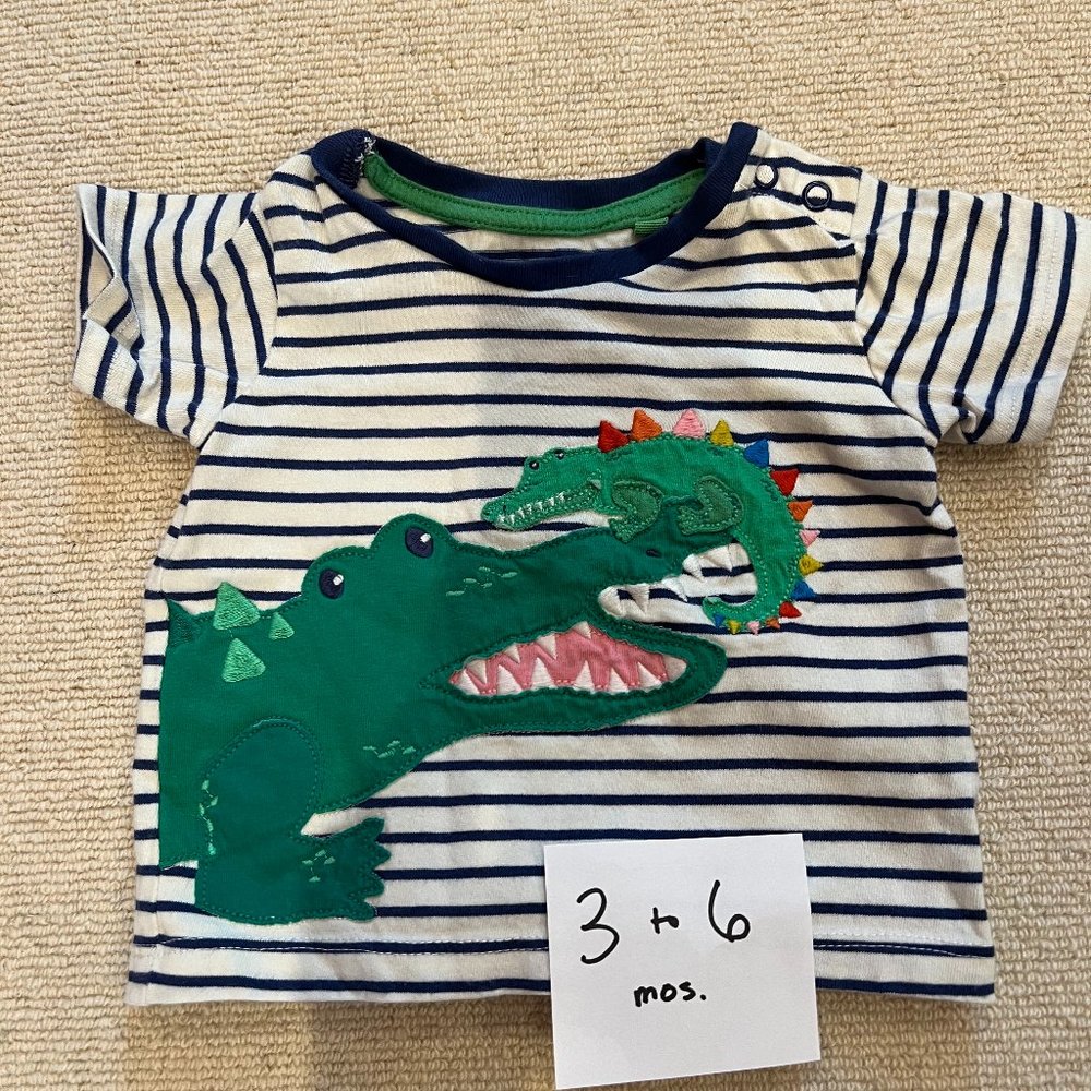 Baby Boden Applique Dinosaur Shirt